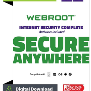 Webroot Internet Security Complete | Antivirus Software 2023 | 5 Device|1 Year Download for PC/Mac/Chromebook/Android/IOS + Password Manager, Performance Optimizer and Cloud Backup